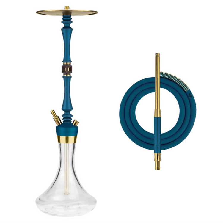 HOOKAH HOOB - MARS PRO (BLUE / GOLD COMPONENTS / WITH FLASK)