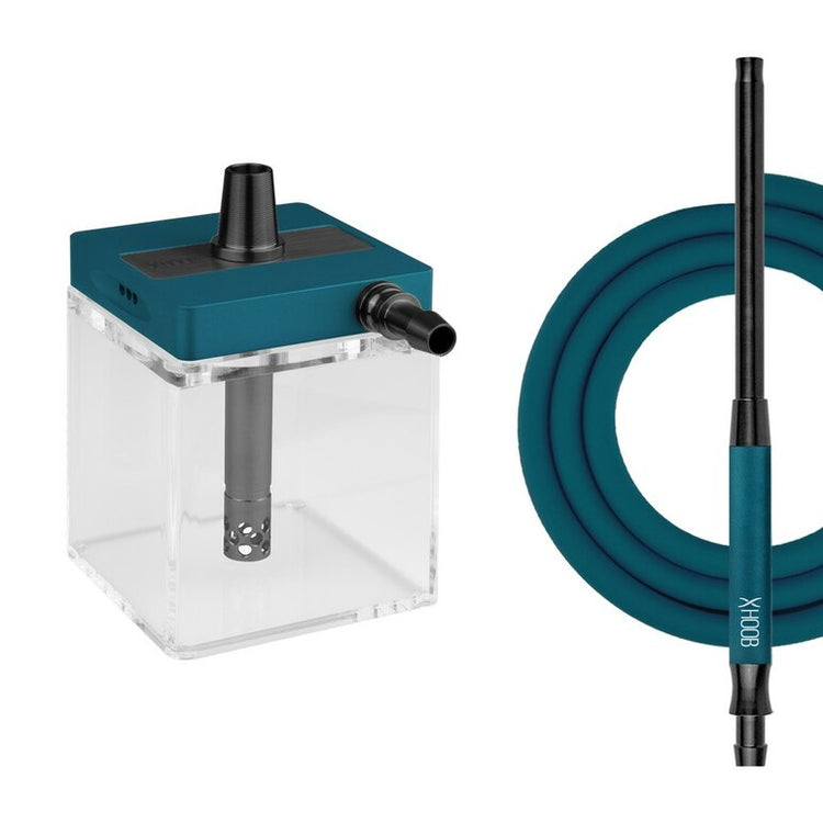 RUSSIAN HOOKAH HOOB - SUBATOM (BLUE / BLACK COMPONENTS / TRANSPARENT FLASK)