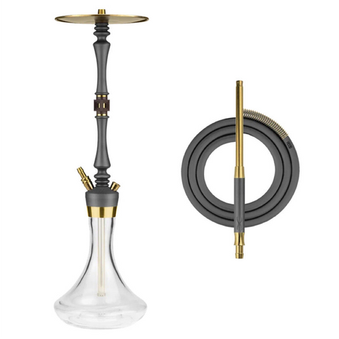HOOKAH HOOB - MARS PRO (GRAY / GOLD COMPONENTS / WITH FLASK)