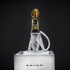 Hookah Anima Premium GOLD, white stand leather hose white/gold set