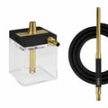 RUSSIAN HOOKAH HOOB - SUBATOM (BLACK / GOLD COMPONENTS / TRANSPARENT FLASK)